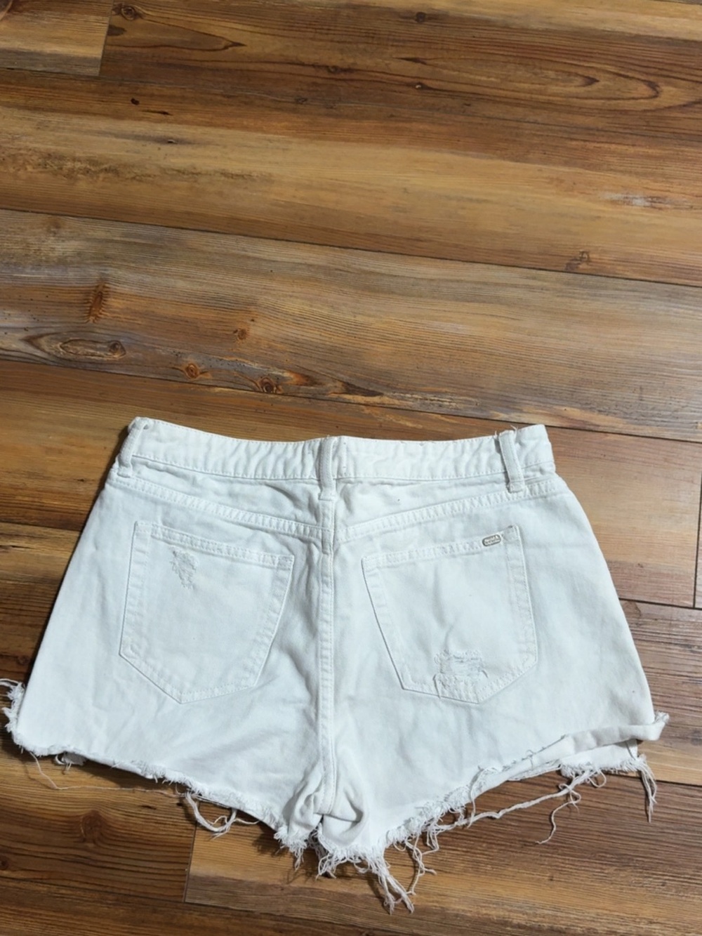 Women's White Distressed Denim Jean Shorts